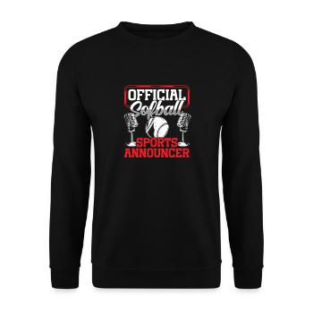 Funny Sports Ansager - Unisex Pullover - Schwarz - Vorne - Alina (178cm) & Michal (187cm)