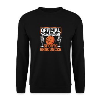 Funny Sports Ansager - Unisex Pullover - Schwarz - Vorne - Alina (178cm) & Michal (187cm)