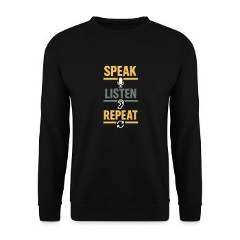 The Audiobook Narration Club Audio Storyteller - Unisex Sweatshirt - black - Front - Alina (178cm) & Michal (187cm)