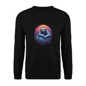 Psychedelic Sloth | Chill Vibes Design | Trend - Unisex Sweatshirt - black - Front - Alina (178cm) & Michal (187cm)