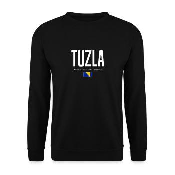 Tuzla, Bosnie-Herzégovine - Sweat-shirt Unisexe - noir - Devant - Alina (178cm) & Michal (187cm)