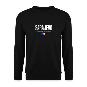 Sarajevo, Bosnie-Herzégovine - Sweat-shirt Unisexe - noir - Devant - Alina (178cm) & Michal (187cm)