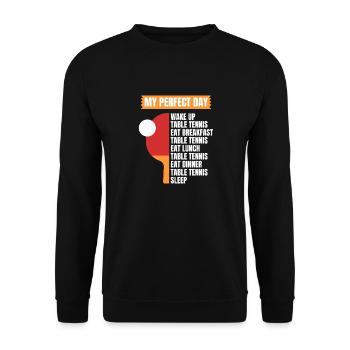 Table Tennis Saying Table Tennis Humor - Unisex Sweatshirt - black - Front - Alina (178cm) & Michal (187cm)