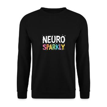 Neuro Sparkly Rainbow Colors Variety and - Unisex Sweatshirt - black - Front - Alina (178cm) & Michal (187cm)