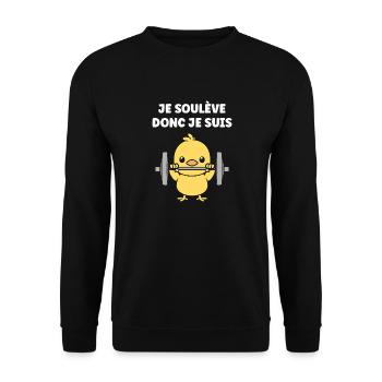 Animaux Humour musculation - Sweat-shirt Unisexe - noir - Devant - Alina (178cm) & Michal (187cm)