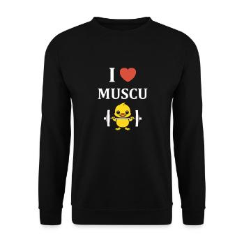 Animaux Humour musculation - Sweat-shirt Unisexe - noir - Devant - Alina (178cm) & Michal (187cm)