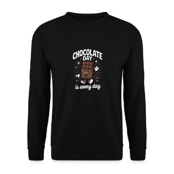 Chocolate Day Every Day Chocolate Bar - Unisex Pullover - Schwarz - Vorne - Alina (178cm) & Michal (187cm)