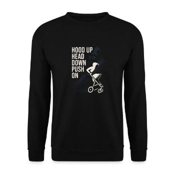 Nursery Dad Fatherhood Pride - Unisex Sweatshirt - black - Front - Alina (178cm) & Michal (187cm)