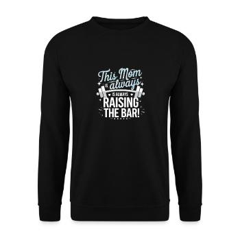 This mom always raises the bar Fitness - Unisex Sweatshirt - black - Front - Alina (178cm) & Michal (187cm)