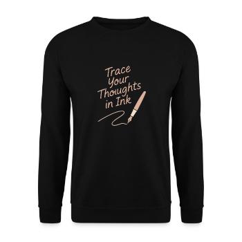Tenue d’un journal Esthétique Planificateur créatif Écriture de vie - Sweat-shirt Unisexe - noir - Devant - Alina (178cm) & Michal (187cm)