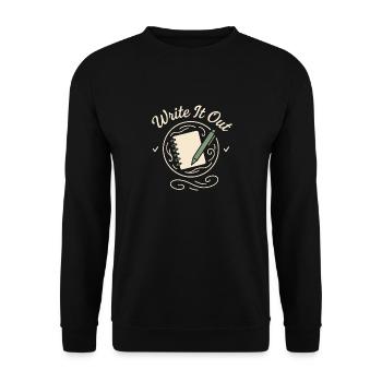 Tenue d’un journal Esthétique Planificateur créatif Écriture de vie - Sweat-shirt Unisexe - noir - Devant - Alina (178cm) & Michal (187cm)