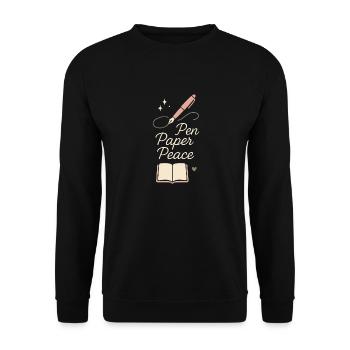 Tenue d’un journal Esthétique Planificateur créatif Écriture de vie - Sweat-shirt Unisexe - noir - Devant - Alina (178cm) & Michal (187cm)