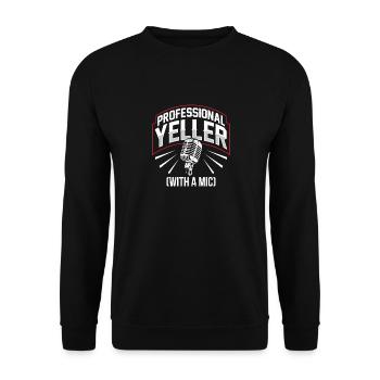 Funny Sports Ansager - Unisex Pullover - Schwarz - Vorne - Alina (178cm) & Michal (187cm)