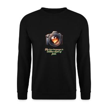 Declaration of love in blur - Unisex Sweatshirt - black - Front - Alina (178cm) & Michal (187cm)