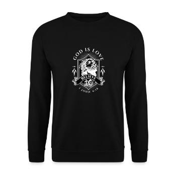 God is love - Unisex Pullover - Schwarz - Vorne - Alina (178cm) & Michal (187cm)