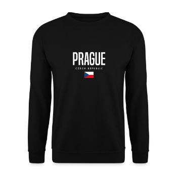 Prague, République tchèque - Sweat-shirt Unisexe - noir - Devant - Alina (178cm) & Michal (187cm)