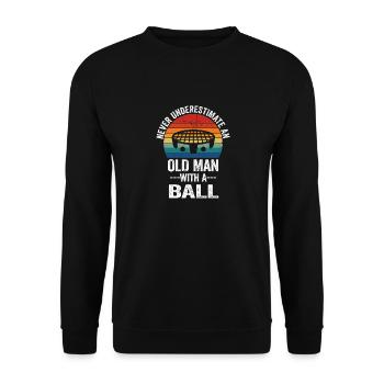 Alter Roundnet-Spieler - Unisex Pullover - Schwarz - Vorne - Alina (178cm) & Michal (187cm)