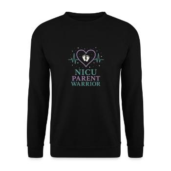 Nicu Parent Pride Preemie Warrior Newborn - Unisex Sweatshirt - black - Front - Alina (178cm) & Michal (187cm)