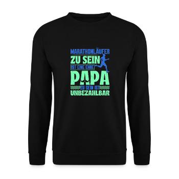 Papa MARATHON LÄUFER ZU SEIN EINE EHRE Lustiges - Unisex Pullover - Schwarz - Vorne - Alina (178cm) & Michal (187cm)
