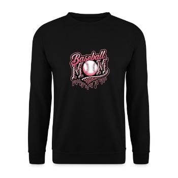 Baseball Mom Leopard Print Pink - Unisex Sweatshirt - black - Front - Alina (178cm) & Michal (187cm)
