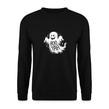 Creepy boo yah fantôme dessin animé illustration - Sweat-shirt Unisexe - noir - Devant - Alina (178cm) & Michal (187cm)