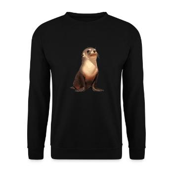 Sea Lions Sea Lion - Unisex Sweatshirt - black - Front - Alina (178cm) & Michal (187cm)