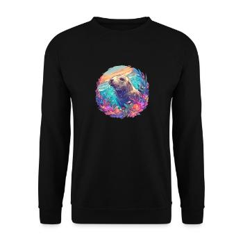 Sea Lions Sea Lion - Unisex Sweatshirt - black - Front - Alina (178cm) & Michal (187cm)