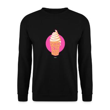 Delulu ist das Solulu Eiscreme - Unisex Pullover - Schwarz - Vorne - Alina (178cm) & Michal (187cm)
