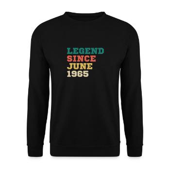 Légende depuis juin 1965 cadeau d’anniversaire - Sweat-shirt Unisexe - noir - Devant - Alina (178cm) & Michal (187cm)