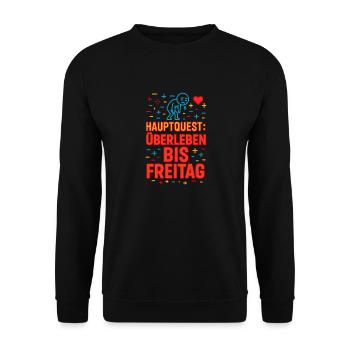 Quête principale : Survivre jusqu’à vendredi - Sweat-shirt Unisexe - noir - Devant - Alina (178cm) & Michal (187cm)