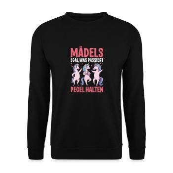 Les filles, peu importe ce qui se passe Maintenir les niveaux - Sweat-shirt Unisexe - noir - Devant - Alina (178cm) & Michal (187cm)