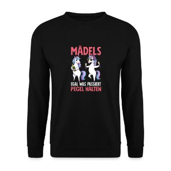 Les filles, peu importe ce qui se passe Maintenir les niveaux - Sweat-shirt Unisexe - noir - Devant - Alina (178cm) & Michal (187cm)