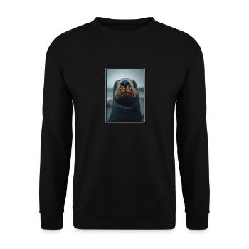 Sea Lions Sea Lion - Unisex Sweatshirt - black - Front - Alina (178cm) & Michal (187cm)