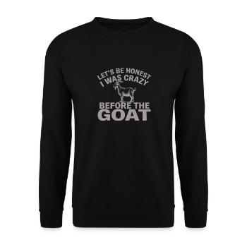 Für Ziegenliebhaber Pour les amateurs de chèvres - Sweat-shirt Unisexe - noir - Devant - Alina (178cm) & Michal (187cm)
