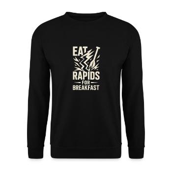 Whitewater Adventure River Rafting Crew Outdoor - Unisex Pullover - Schwarz - Vorne - Alina (178cm) & Michal (187cm)