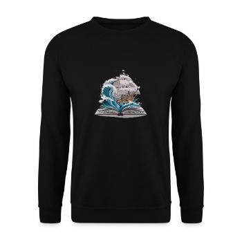 Abenteuerliche Reise Eines Segelschiffs Durch Die - Unisex Pullover - Schwarz - Vorne - Alina (178cm) & Michal (187cm)