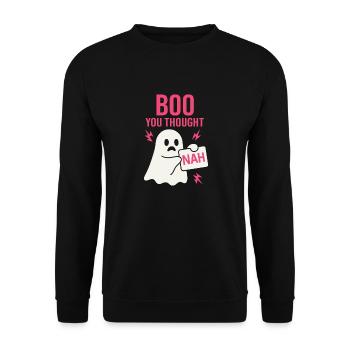 Anti -halloween sarcastic creepy - Unisex Sweatshirt - black - Front - Alina (178cm) & Michal (187cm)