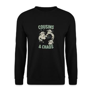 Drôle de mouton noir cousin famille excentrique - Sweat-shirt Unisexe - noir - Devant - Alina (178cm) & Michal (187cm)