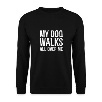 my dog walks all over me - Unisex Pullover - Schwarz - Vorne - Alina (178cm) & Michal (187cm)
