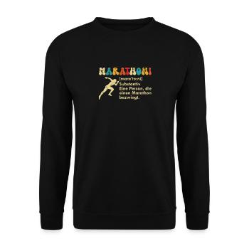 Läufer MARATHONER MARATHONI Lustiges - Unisex Pullover - Schwarz - Vorne - Alina (178cm) & Michal (187cm)