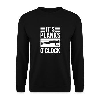 Gym Junkies It’s Planks O ́Clock Calisthenics - Sweat-shirt Unisexe - noir - Devant - Alina (178cm) & Michal (187cm)