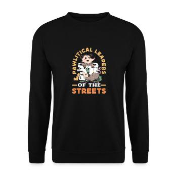 Support local street cats - Unisex Sweatshirt - black - Front - Alina (178cm) & Michal (187cm)