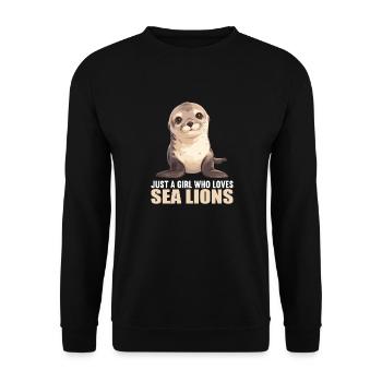 Sea Lions Sea Lion - Unisex Sweatshirt - black - Front - Alina (178cm) & Michal (187cm)