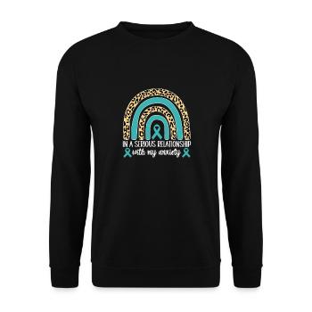 Anxiety disorder Anxiety disorder - Unisex Sweatshirt - black - Front - Alina (178cm) & Michal (187cm)