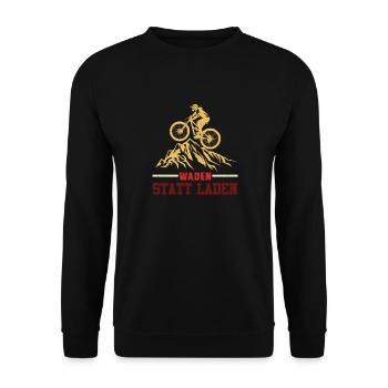 Radeln WADEN STATT LADEN Radfahrer Lustiges - Unisex Pullover - Schwarz - Vorne - Alina (178cm) & Michal (187cm)