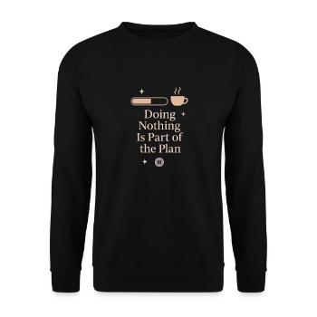 Achtsame Wellness-wiederherstellung, Sanfte - Unisex Pullover - Schwarz - Vorne - Alina (178cm) & Michal (187cm)