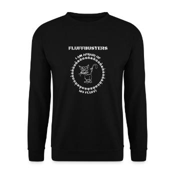 Fluffbusters- I am afraid of no Fluff! - Unisex Pullover - Schwarz - Vorne - Alina (178cm) & Michal (187cm)