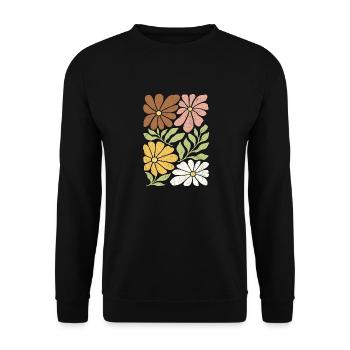 Wildblumen Boho - Unisex Pullover - Schwarz - Vorne - Alina (178cm) & Michal (187cm)