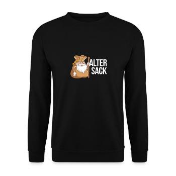 Alter Sack Lustiges Cartoon Design Mit Witzigem - Unisex Pullover - Schwarz - Vorne - Alina (178cm) & Michal (187cm)