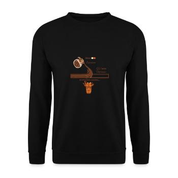 Mehr Espresso, weniger Depresso - Unisex Pullover - Schwarz - Vorne - Alina (178cm) & Michal (187cm)
